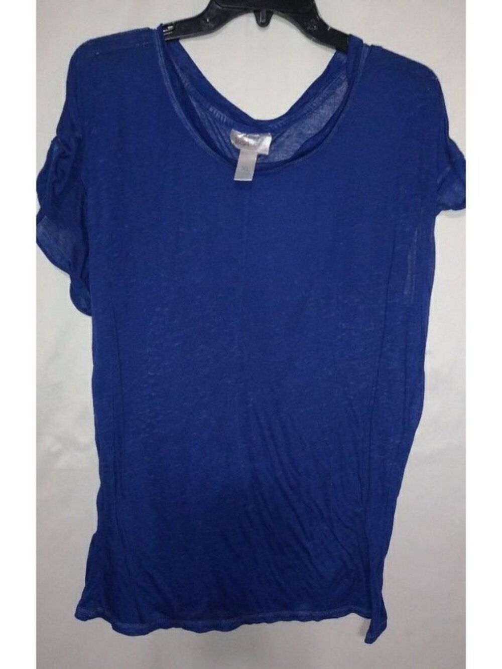 Just Be 16 XL Short Sleeved Blue Thin Cling Top Plus